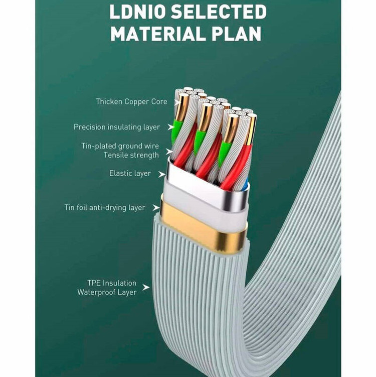 کابل همه کاره اورجینال LDNIO مدل LC130 ویژگی 3.8 آمپر اصلی
