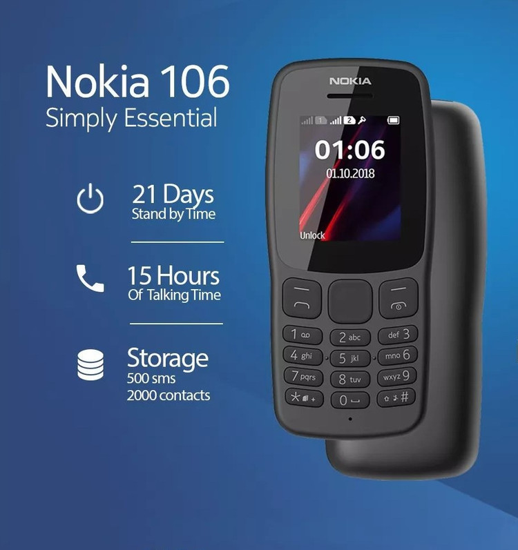 گوشی موبایل نوکیا مدل (2019) Nokia 106 دو سیم کارت (اصلی)