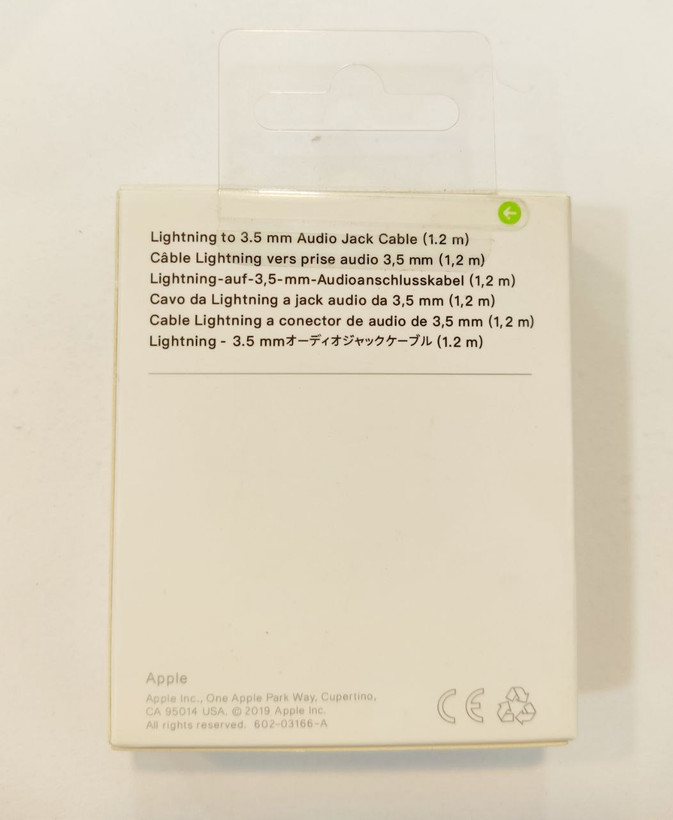 کابل AUX آیفون (LIGHTNING) **اصلی** سرکارتنی
