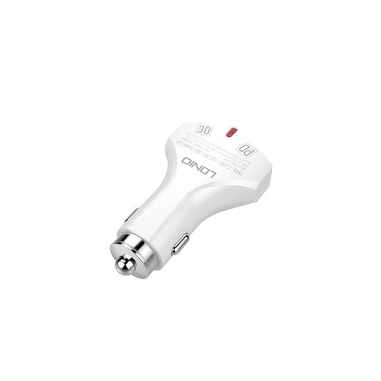 شارژر فندکی LDNIO مدل C60P ویژگی PD خروجی 36 وات بهمراه کابل اصلی تایپ سی